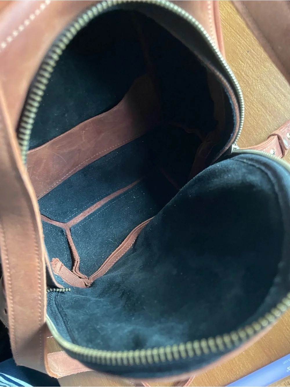 Leather Structured Mini Backpack Handmade